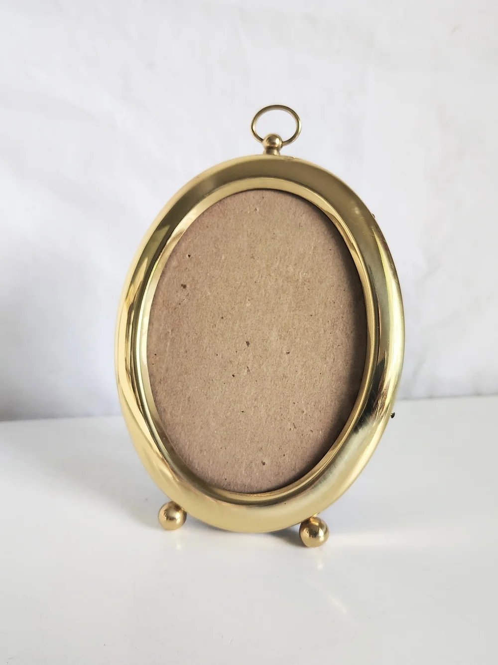 Vintage Brass Tabletop Wall Oval 3